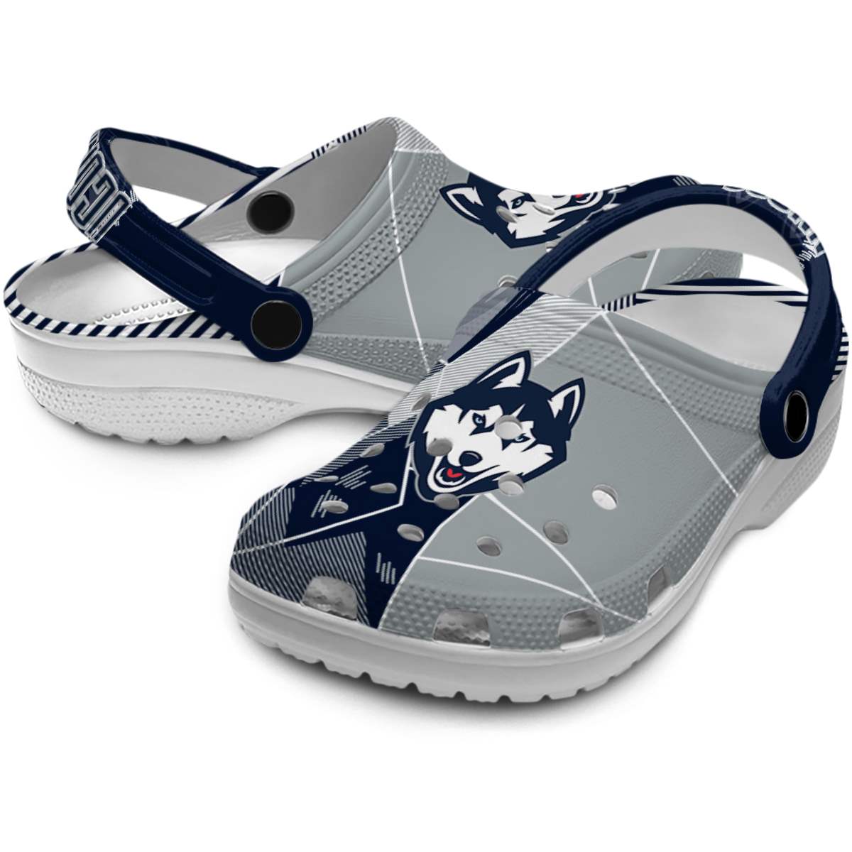 Merchidea UConn Huskies NCAA Sport Crocs Crocband Clogs Shoes Comfortable For Men Women and Kids