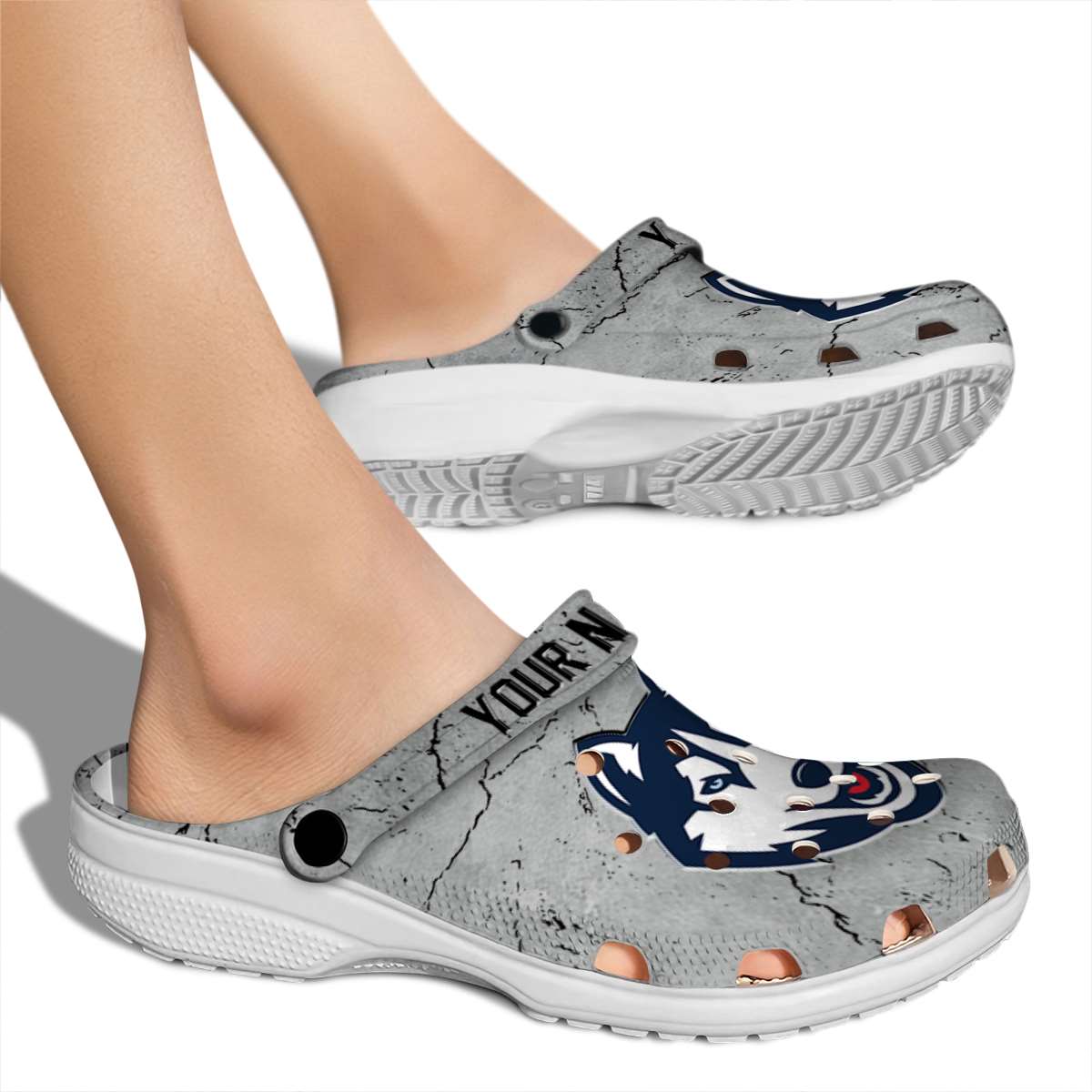 Merchidea UConn Huskies NCAA Sport Crocs Crocband Clogs Shoes Comfortable For Men Women and Kids
