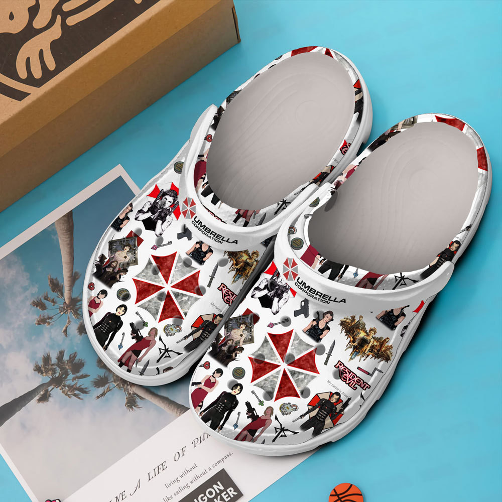 Merchidea Umbrella Corporation Resident Evil Movie Crocs Crocband Clogs Shoes Comfortable For Men Women and Kids