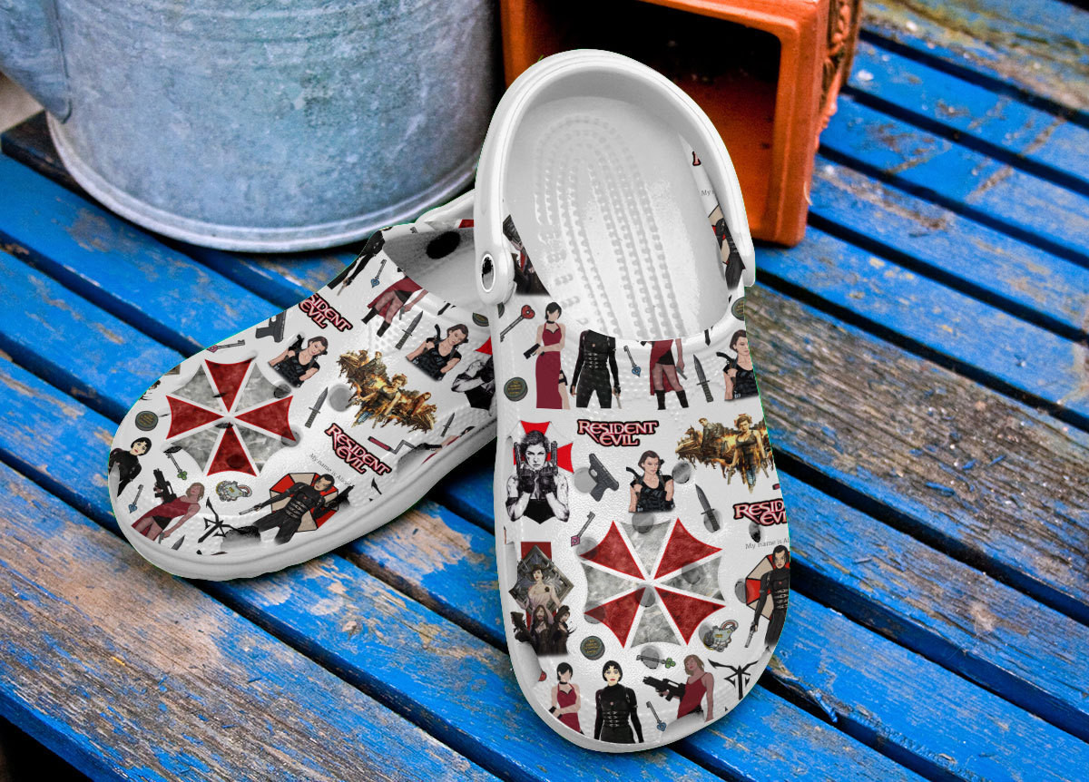 Merchidea Umbrella Corporation Resident Evil Movie Crocs Crocband Clogs Shoes Comfortable For Men Women and Kids
