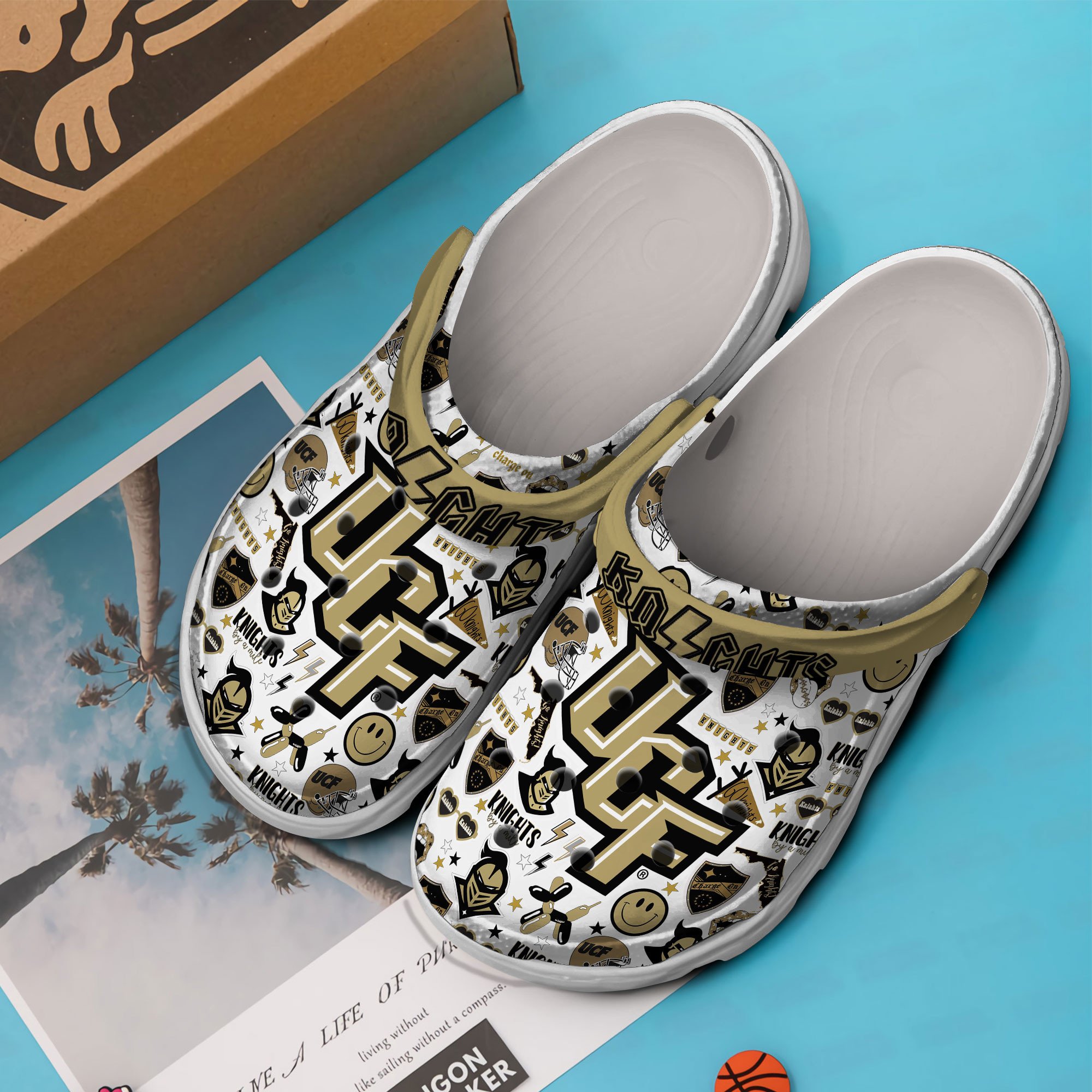 Merchidea University of Central Florida (UCF) Knights football NCAA Sport Crocs Crocband Clogs Shoes Comfortable For Men Women and Kids