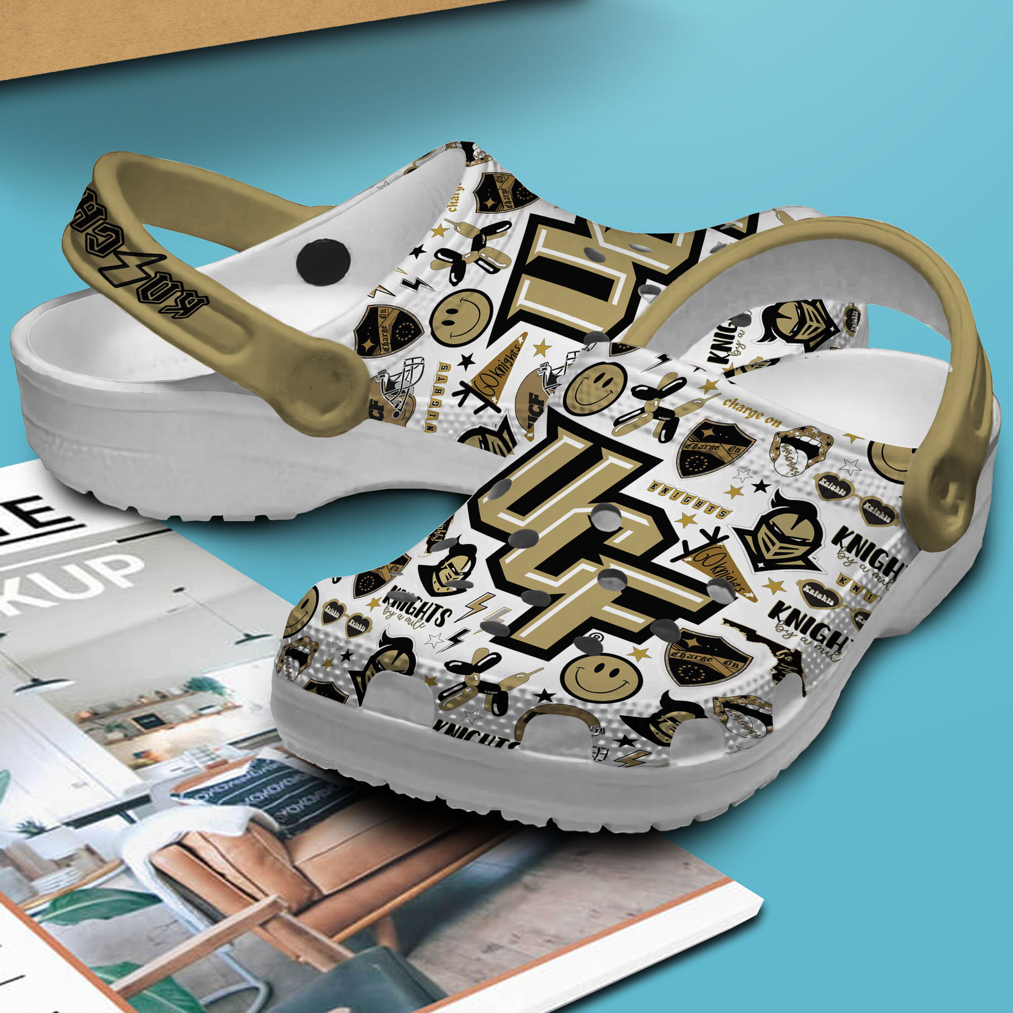 Merchidea University of Central Florida (UCF) Knights football NCAA Sport Crocs Crocband Clogs Shoes Comfortable For Men Women and Kids