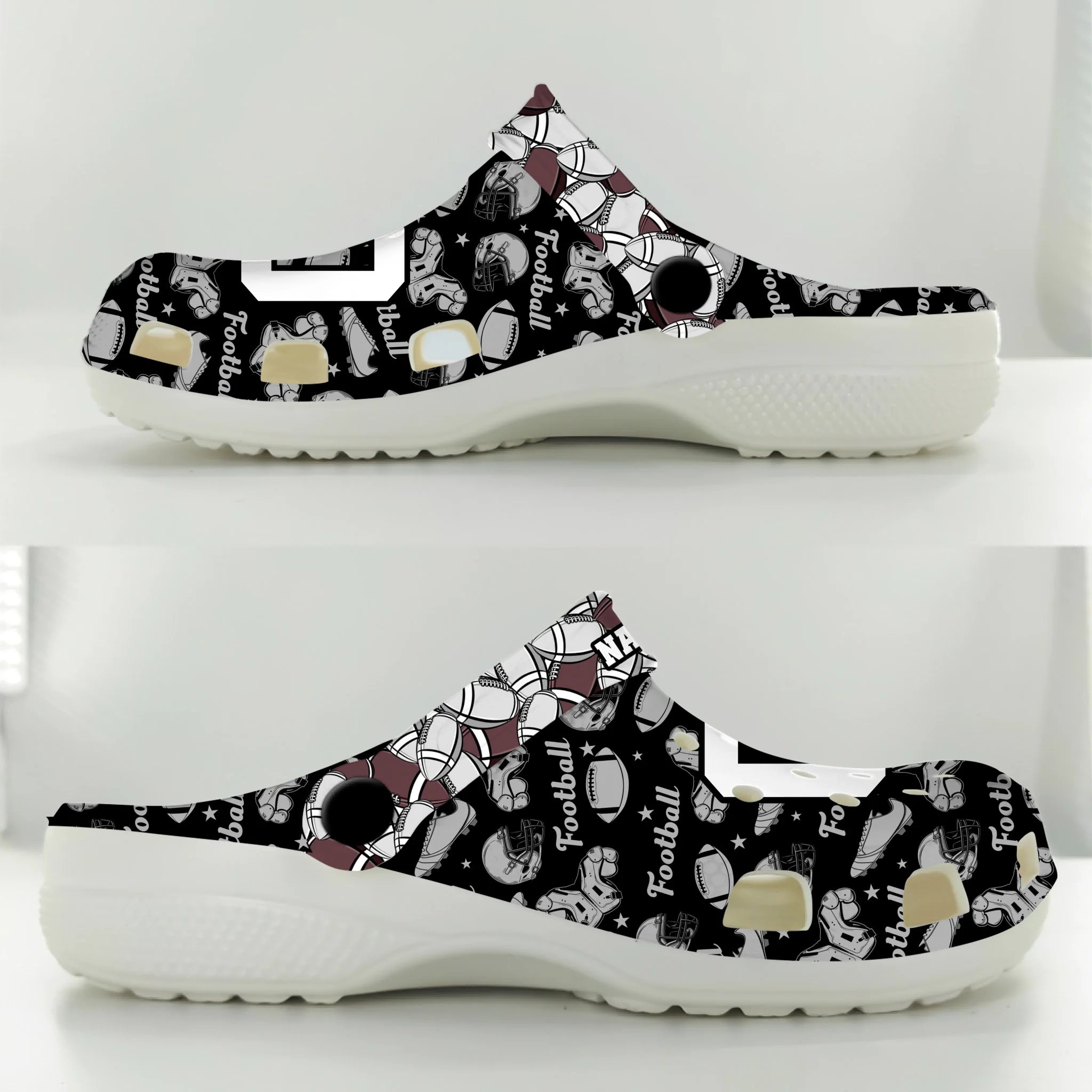 Merchidea Urban Doodle Football Sport Crocs Crocband Clogs Shoes Comfortable For Men Women and Kids