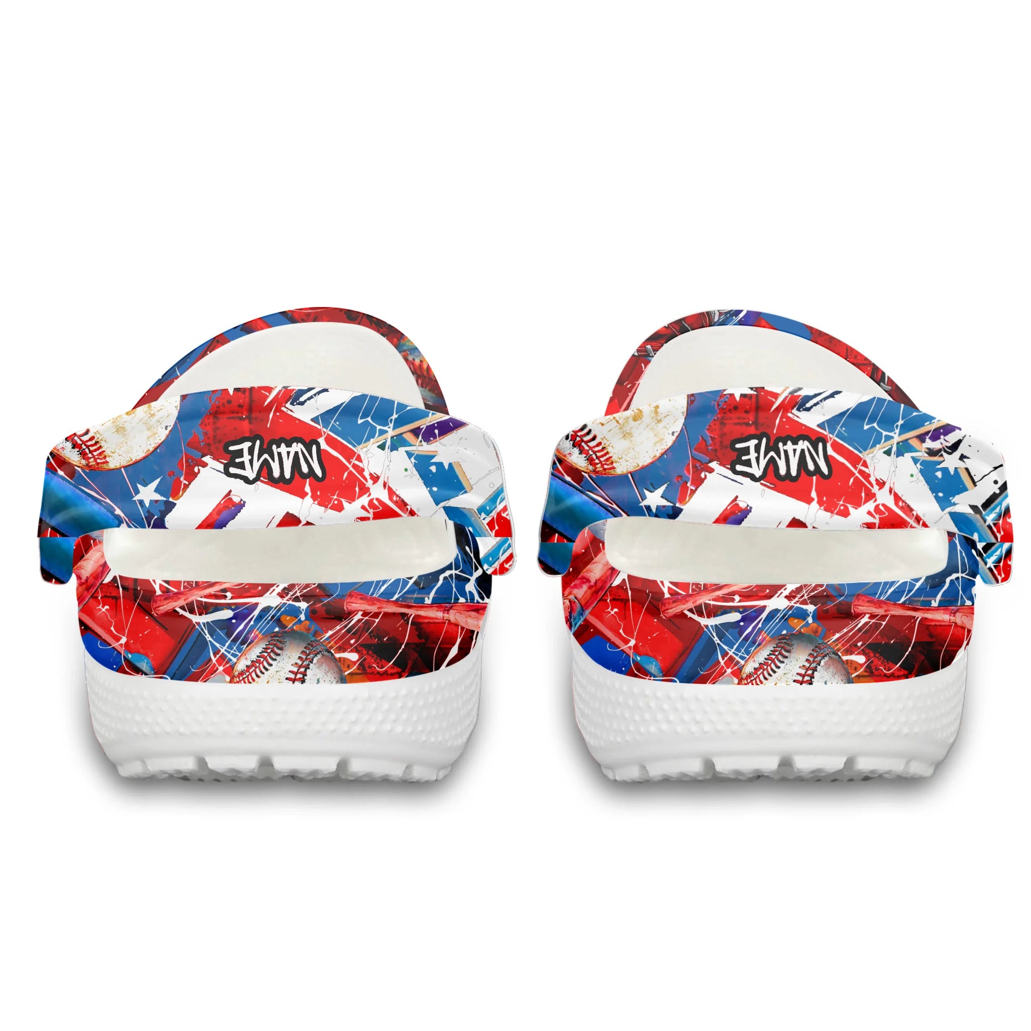 Merchidea USA Graffiti Baseball Sport Crocs Crocband Clogs Shoes Comfortable For Men Women and Kids