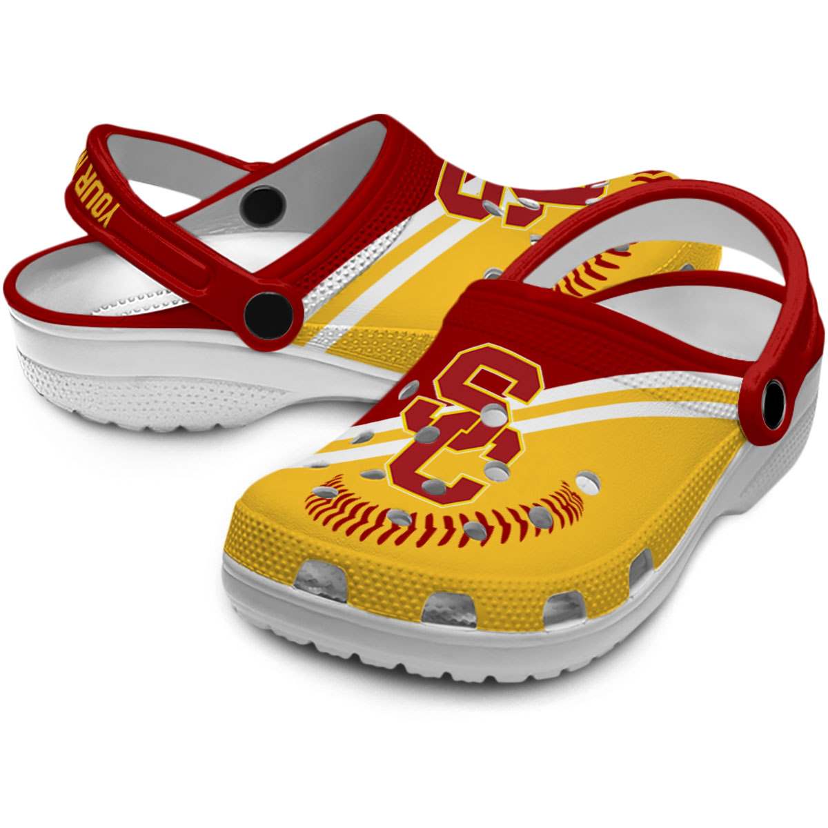 Merchidea USC Trojans NCAA Sport Crocs Crocband Clogs Shoes Comfortable For Men Women and Kids