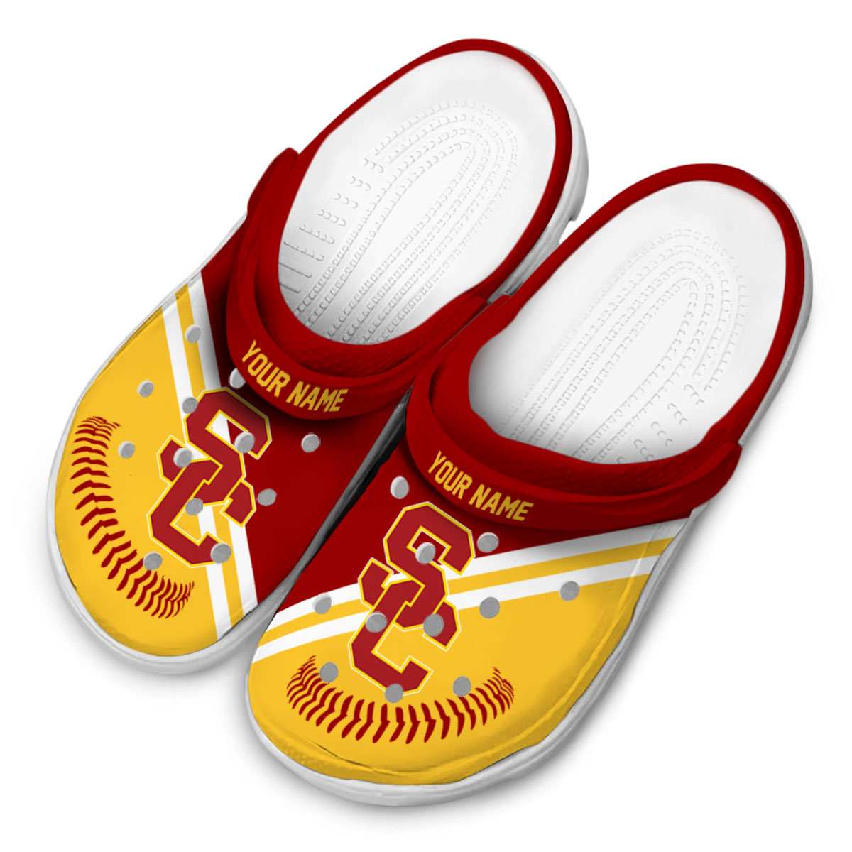 Merchidea USC Trojans NCAA Sport Crocs Crocband Clogs Shoes Comfortable For Men Women and Kids