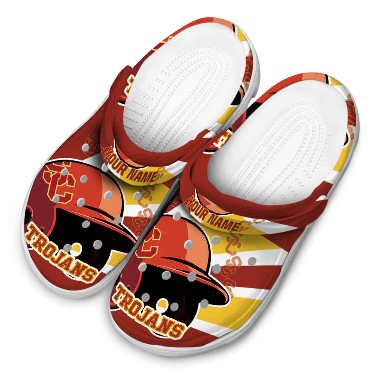 Merchidea USC Trojans NCAA Sport Crocs Crocband Clogs Shoes Comfortable For Men Women and Kids
