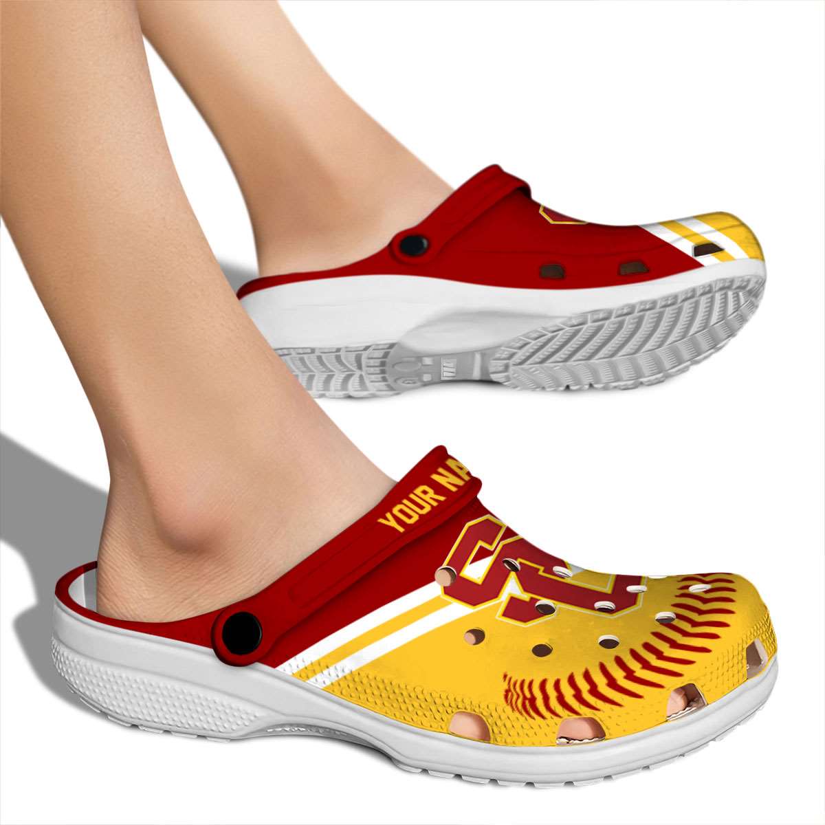 Merchidea USC Trojans NCAA Sport Crocs Crocband Clogs Shoes Comfortable For Men Women and Kids