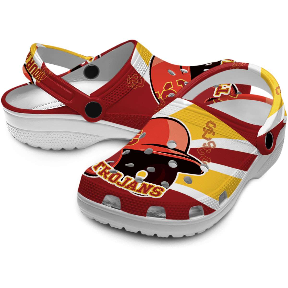 Merchidea USC Trojans NCAA Sport Crocs Crocband Clogs Shoes Comfortable For Men Women and Kids