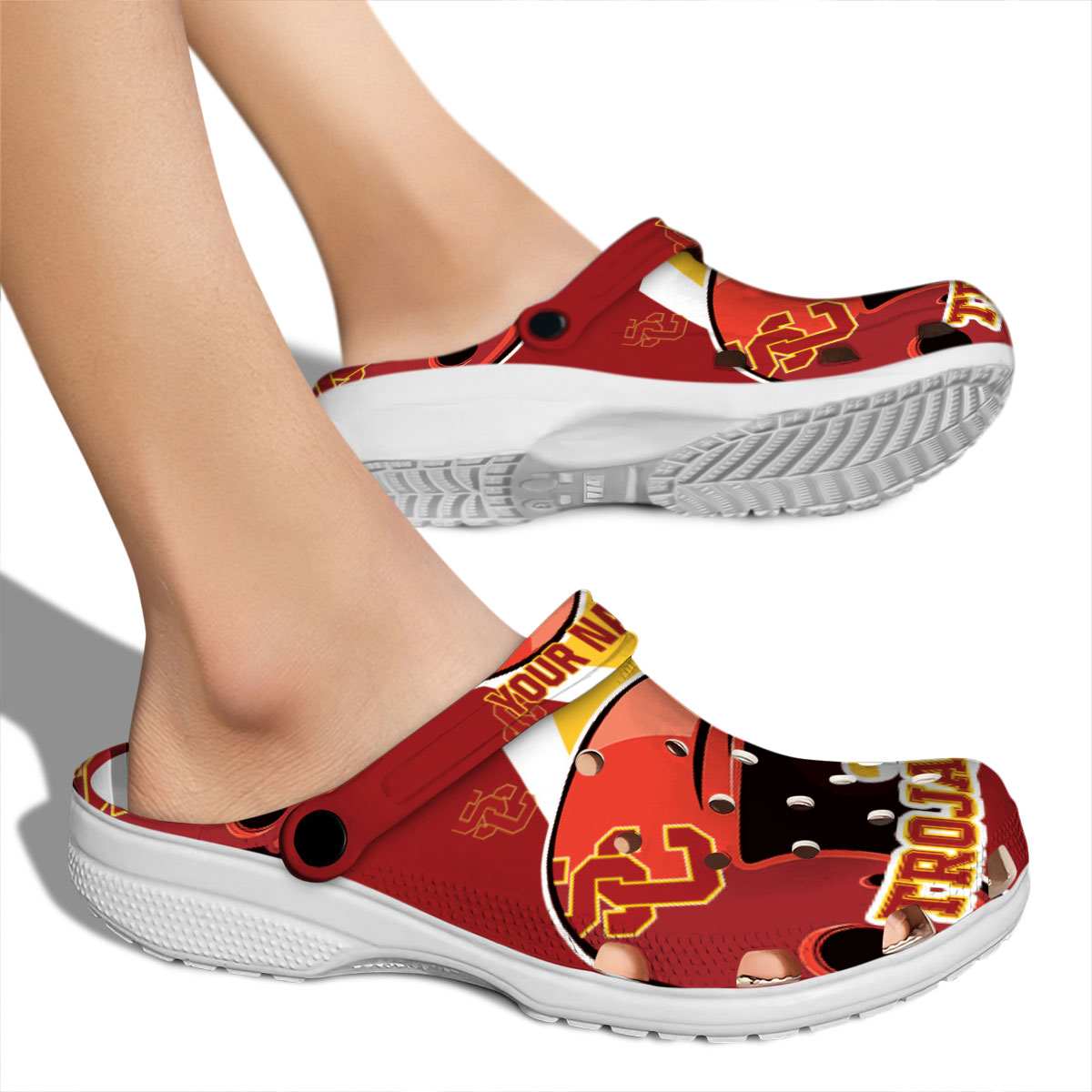 Merchidea USC Trojans NCAA Sport Crocs Crocband Clogs Shoes Comfortable For Men Women and Kids