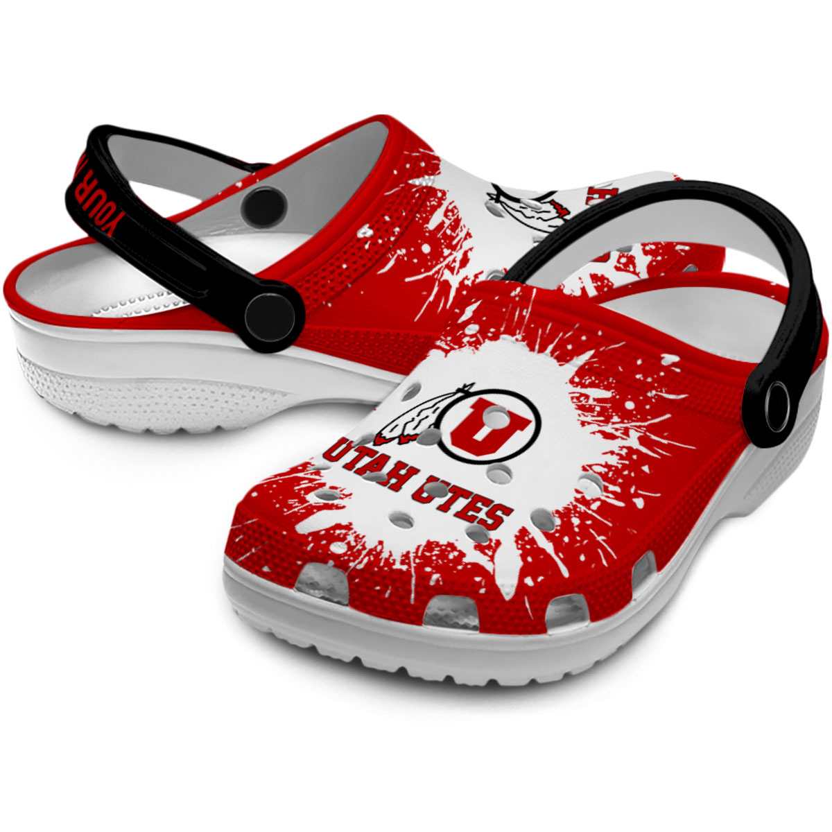 Merchidea Utah Utes NCAA Sport Crocs Crocband Clogs Shoes Comfortable For Men Women and Kids