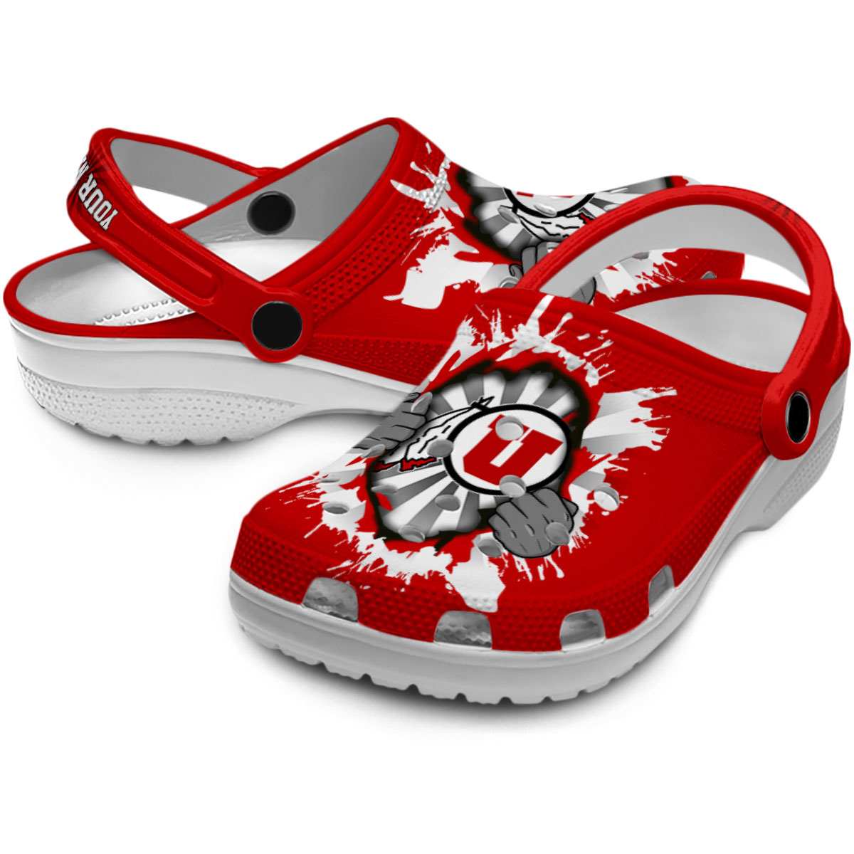 Merchidea Utah Utes NCAA Sport Crocs Crocband Clogs Shoes Comfortable For Men Women and Kids