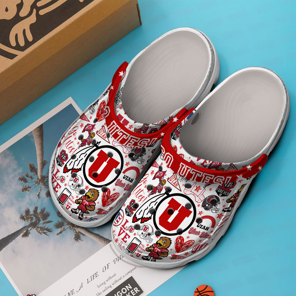 Merchidea Utah Utes NCAA Sport Crocs Crocband Clogs Shoes Comfortable For Men Women and Kids