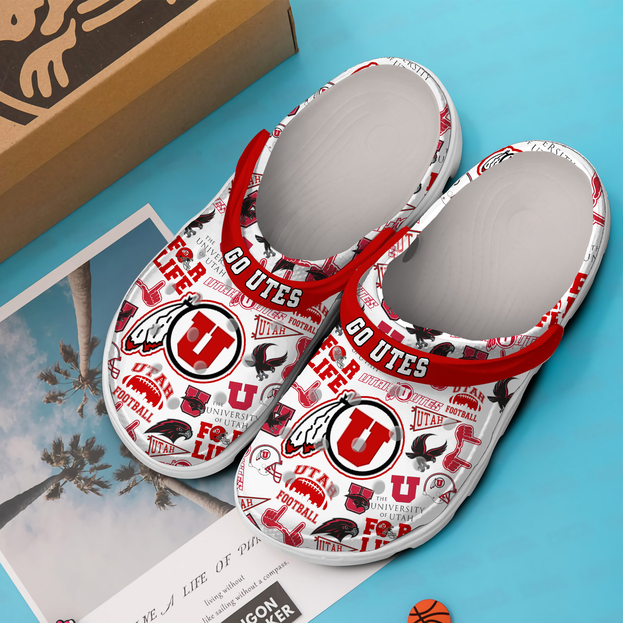 Merchidea Utah Utes NCAA Sport Crocs Crocband Clogs Shoes Comfortable For Men Women and Kids