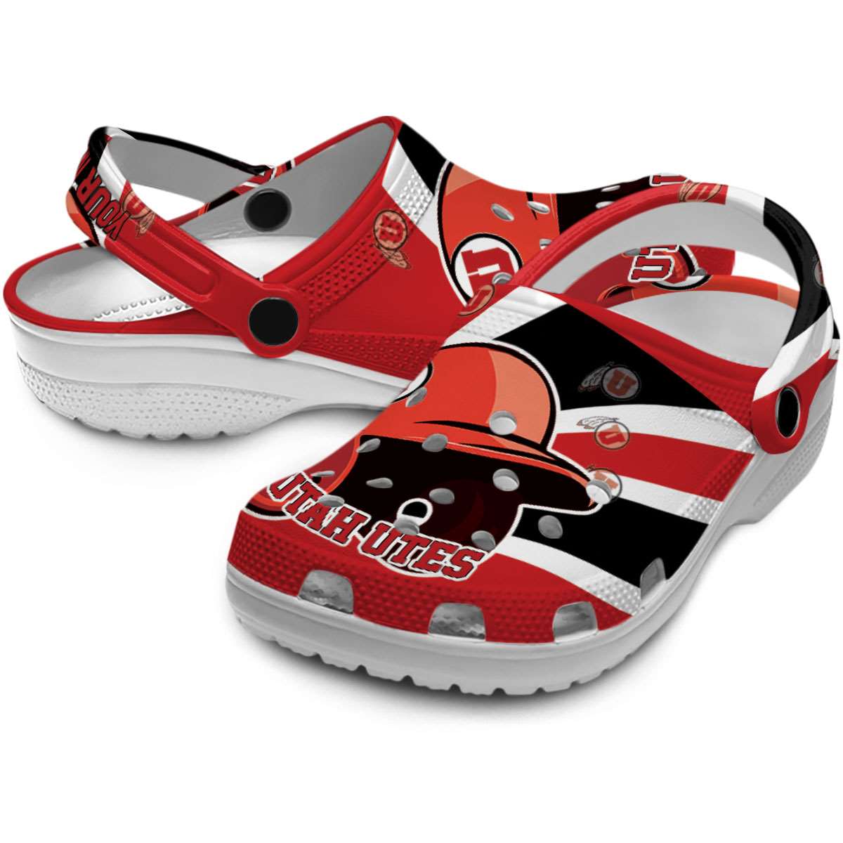 Merchidea Utah Utes NCAA Sport Crocs Crocband Clogs Shoes Comfortable For Men Women and Kids