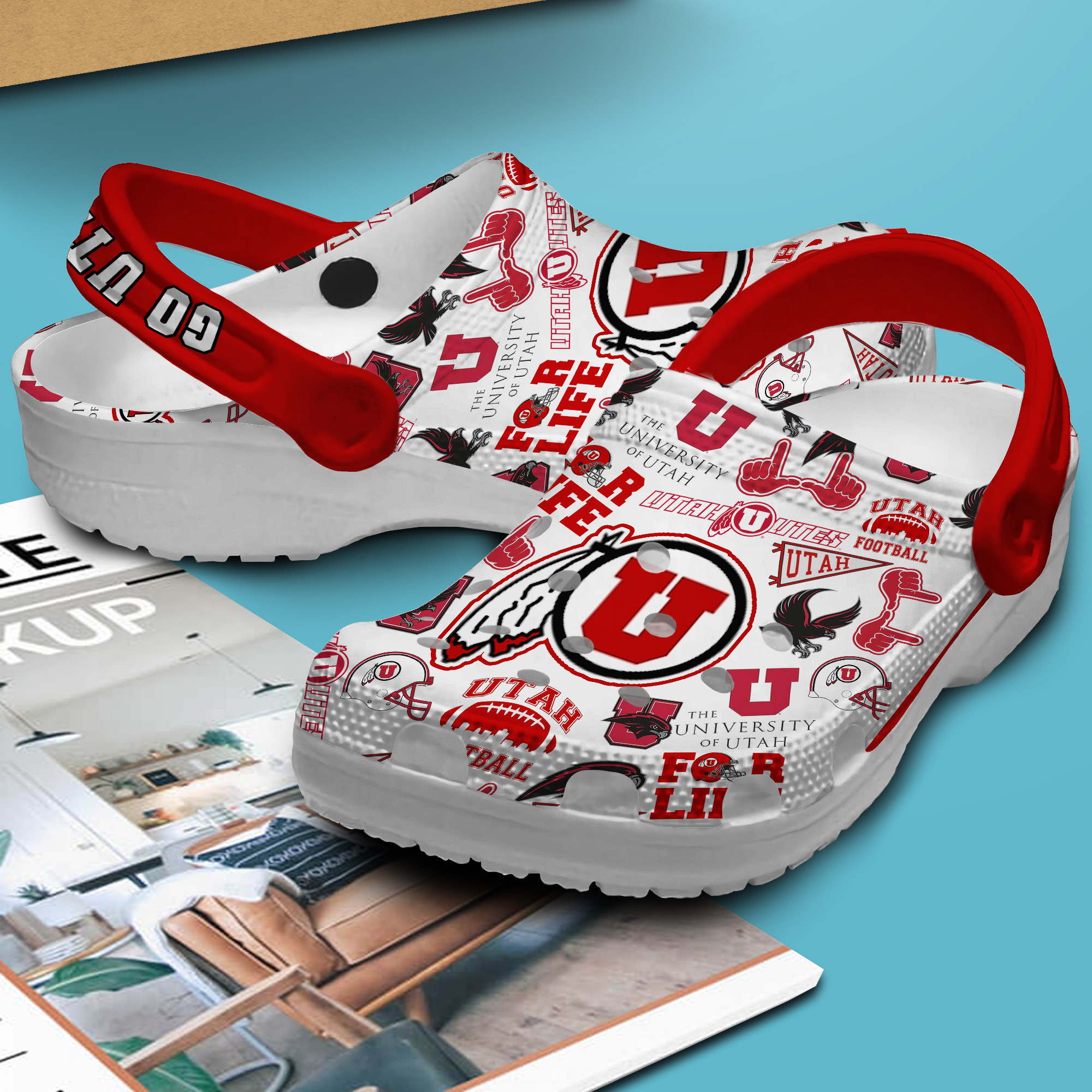 Merchidea Utah Utes NCAA Sport Crocs Crocband Clogs Shoes Comfortable For Men Women and Kids