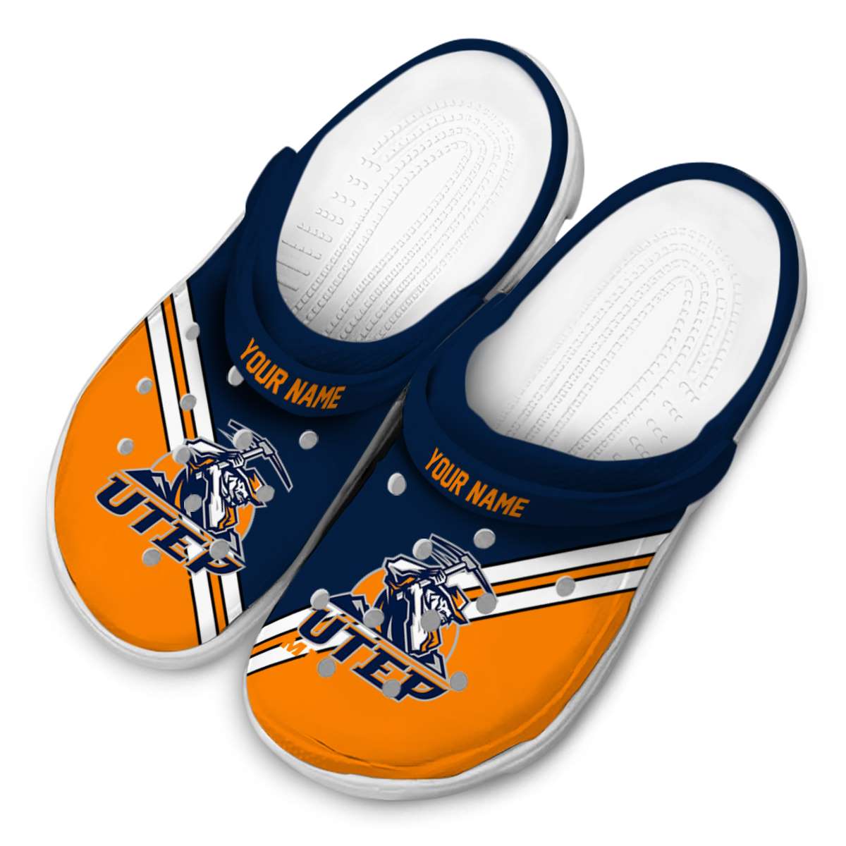 Merchidea UTEP Miners NCAA Sport Crocs Crocband Clogs Shoes Comfortable For Men Women and Kids