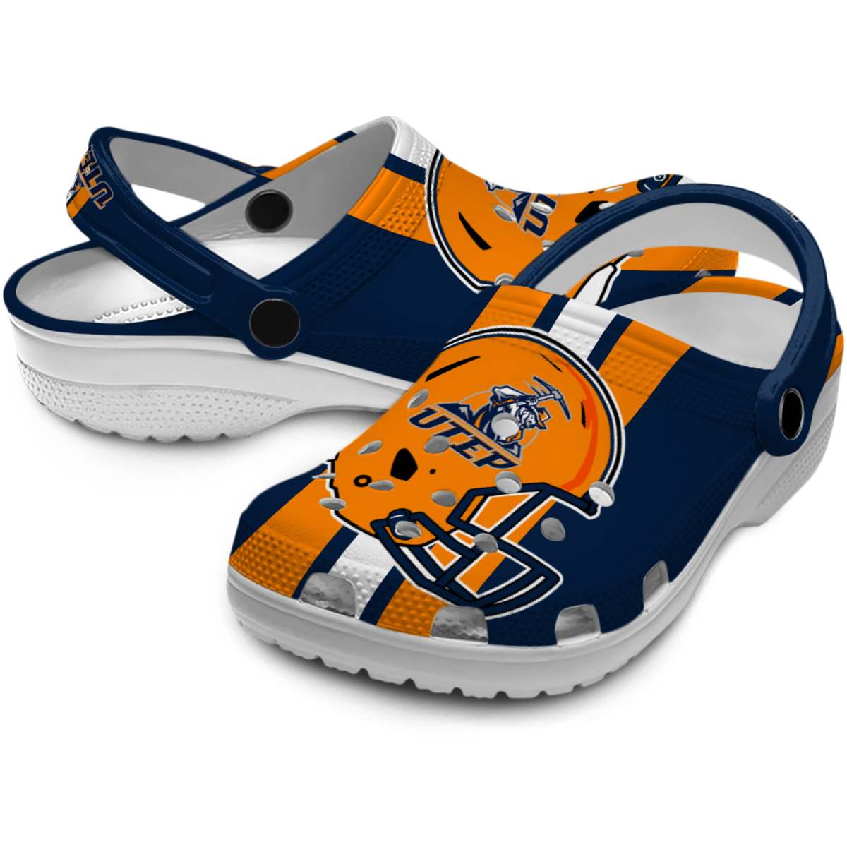 Merchidea UTEP Miners NCAA Sport Crocs Crocband Clogs Shoes Comfortable For Men Women and Kids