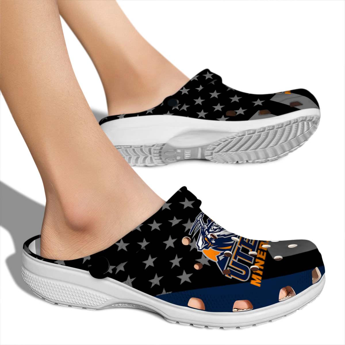 Merchidea UTEP Miners NCAA Sport Crocs Crocband Clogs Shoes Comfortable For Men Women and Kids