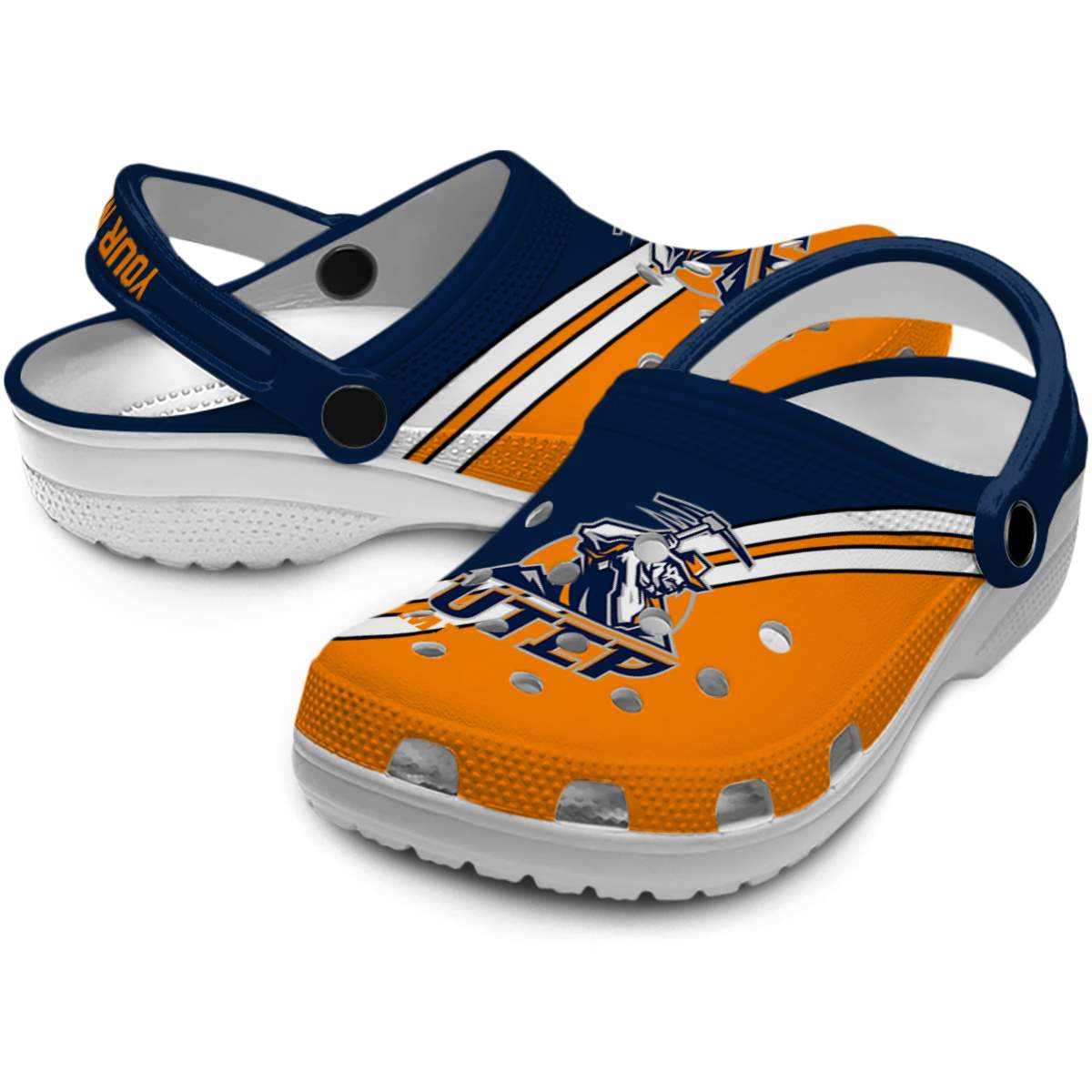 Merchidea UTEP Miners NCAA Sport Crocs Crocband Clogs Shoes Comfortable For Men Women and Kids
