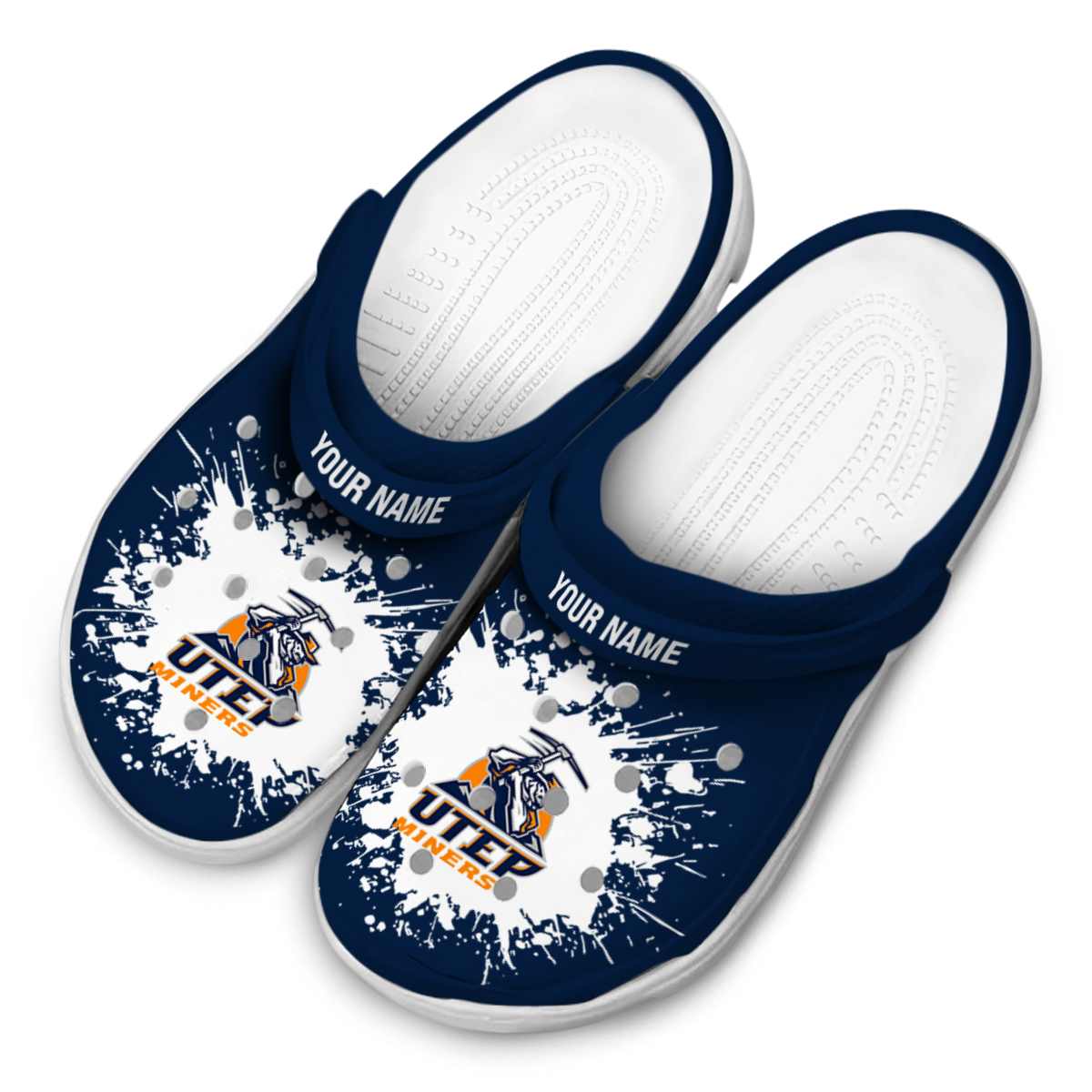 Merchidea UTEP Miners NCAA Sport Crocs Crocband Clogs Shoes Comfortable For Men Women and Kids
