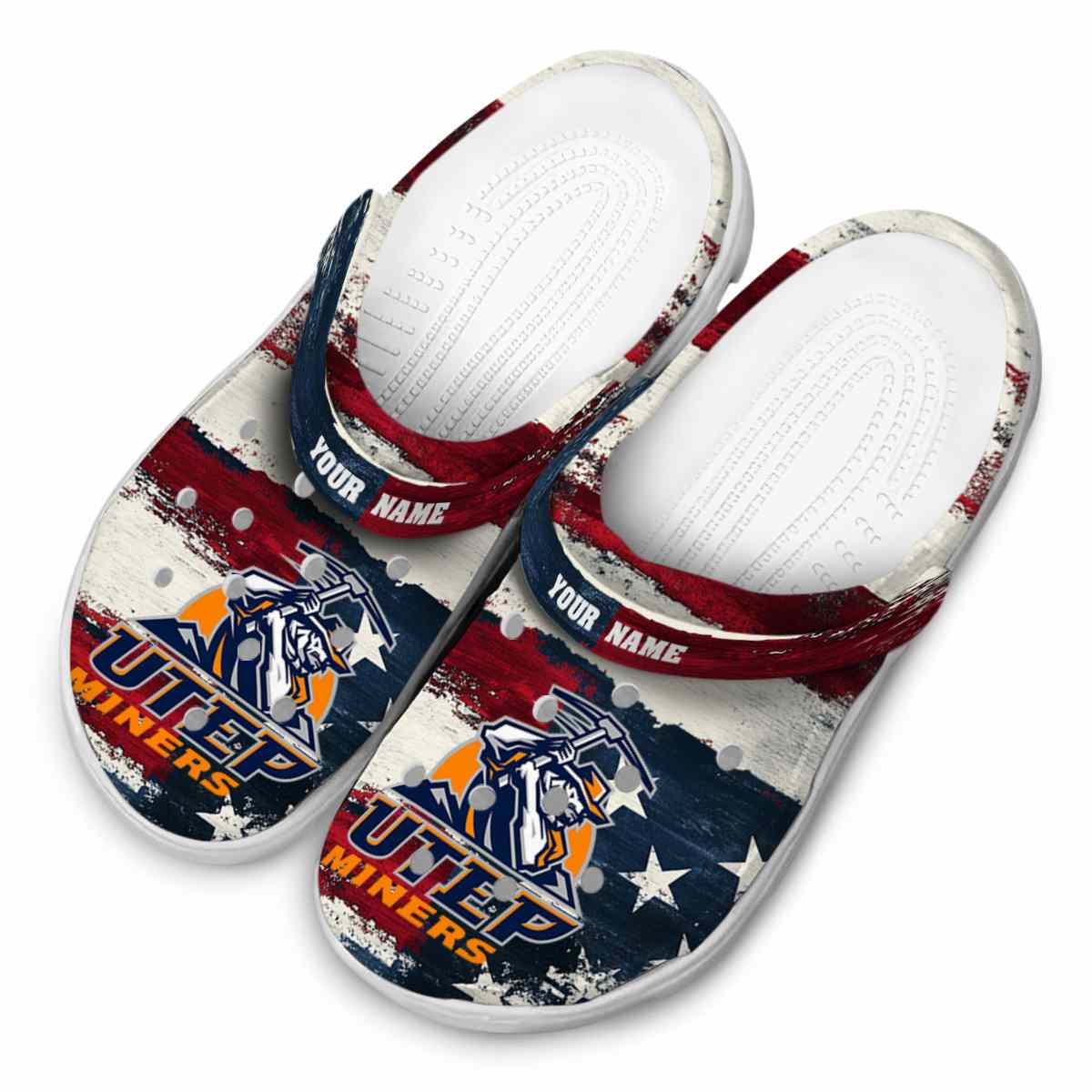 Merchidea UTEP Miners NCAA Sport Crocs Crocband Clogs Shoes Comfortable For Men Women and Kids