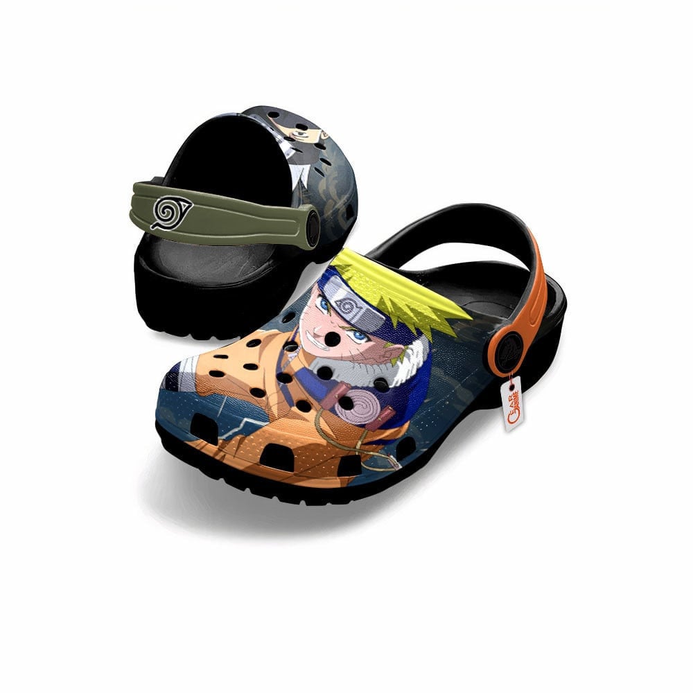 Merchidea Uzumaki Naruto and Hatake Kakashi Naruto Shippuden Anime Crocs Crocband Clogs Shoes Comfortable For Men Women and Kids