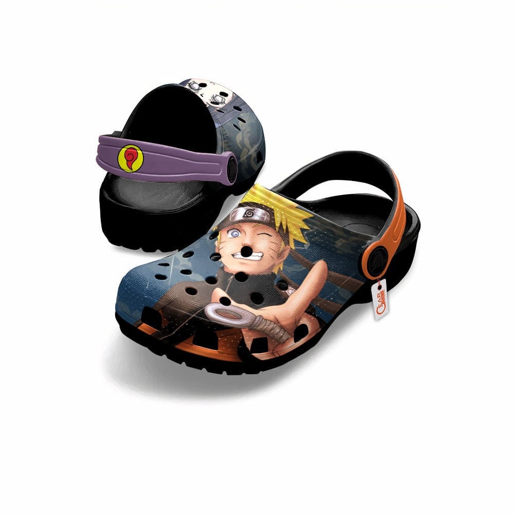 Merchidea Uzumaki Naruto and Hinata Hyuga Naruto Shippuden Anime Crocs Crocband Clogs Shoes Comfortable For Men Women and Kids
