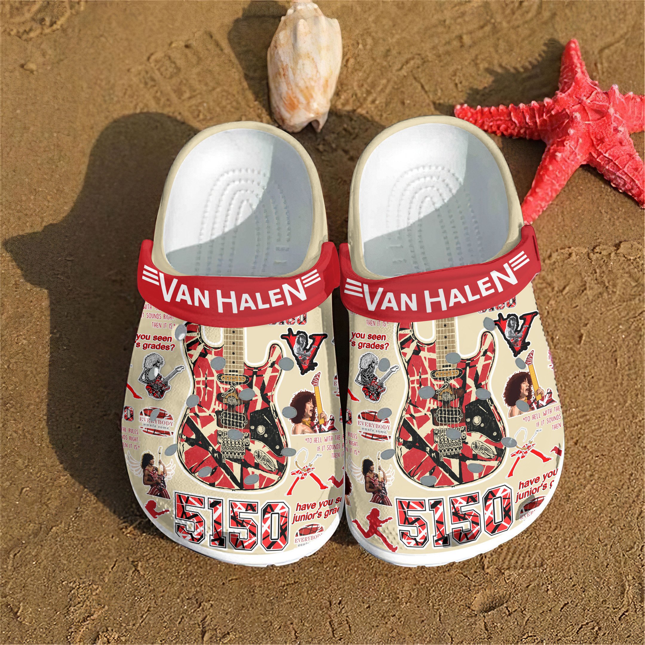Merchidea Van Halen Music Crocs Crocband Clogs Shoes Comfortable For Men Women and Kids