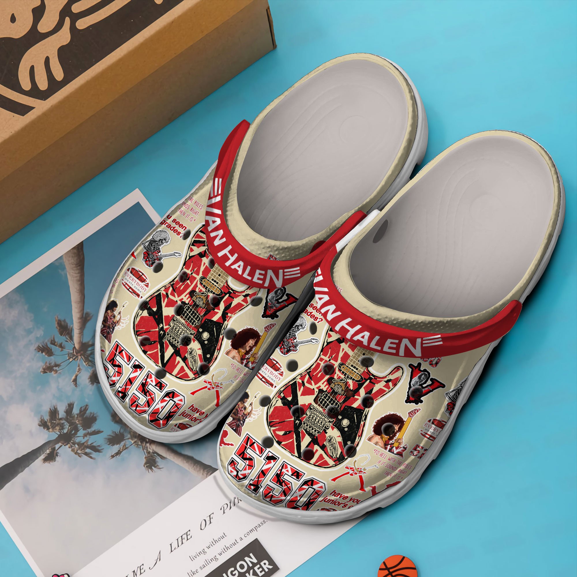 Merchidea Van Halen Music Crocs Crocband Clogs Shoes Comfortable For Men Women and Kids