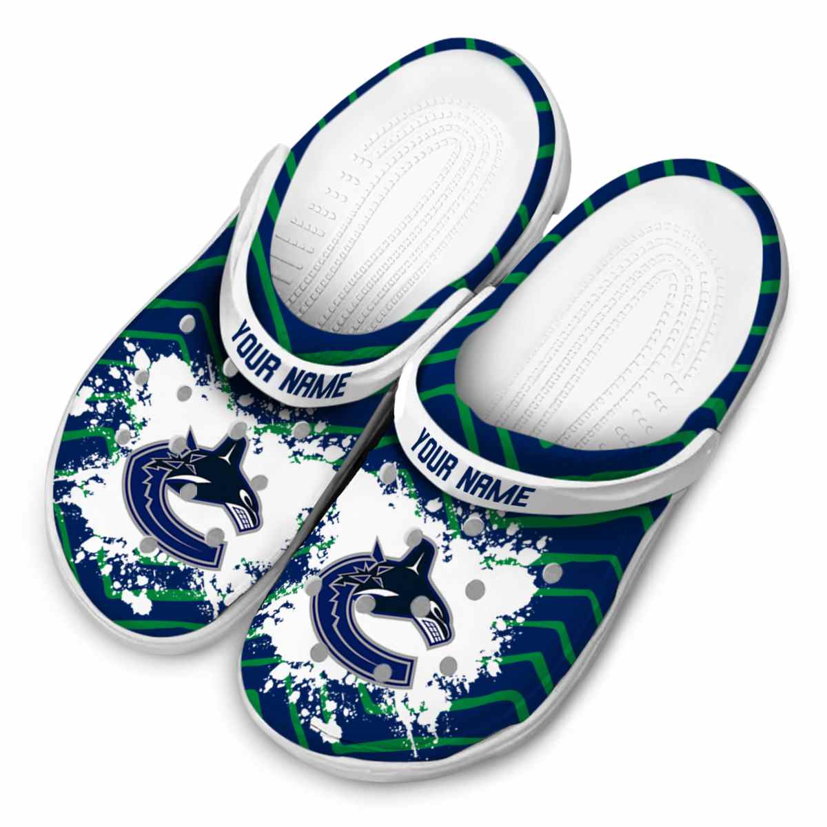 Merchidea Vancouver Canucks NHL Sport Crocs Crocband Clogs Shoes Comfortable For Men Women and Kids