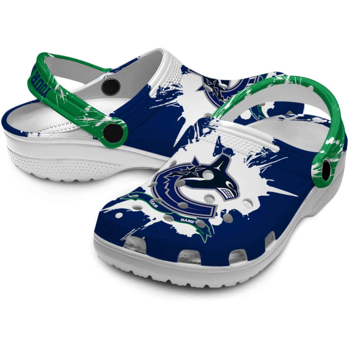 Merchidea Vancouver Canucks NHL Sport Crocs Crocband Clogs Shoes Comfortable For Men Women and Kids