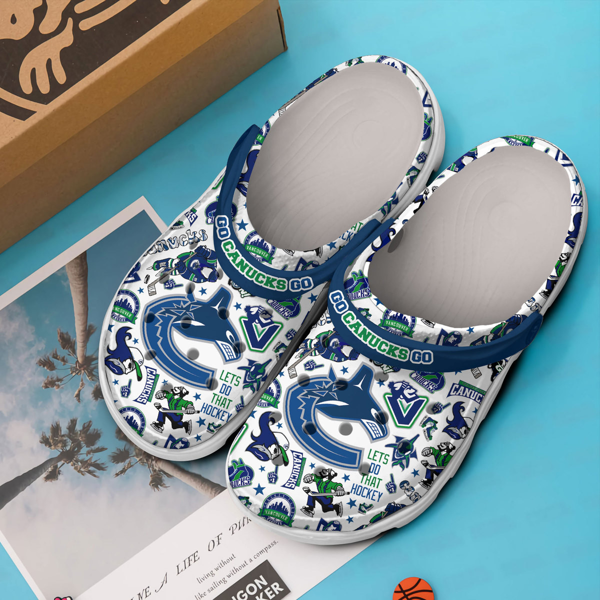 Merchidea Vancouver Canucks NHL Sport Crocs Crocband Clogs Shoes Comfortable For Men Women and Kids