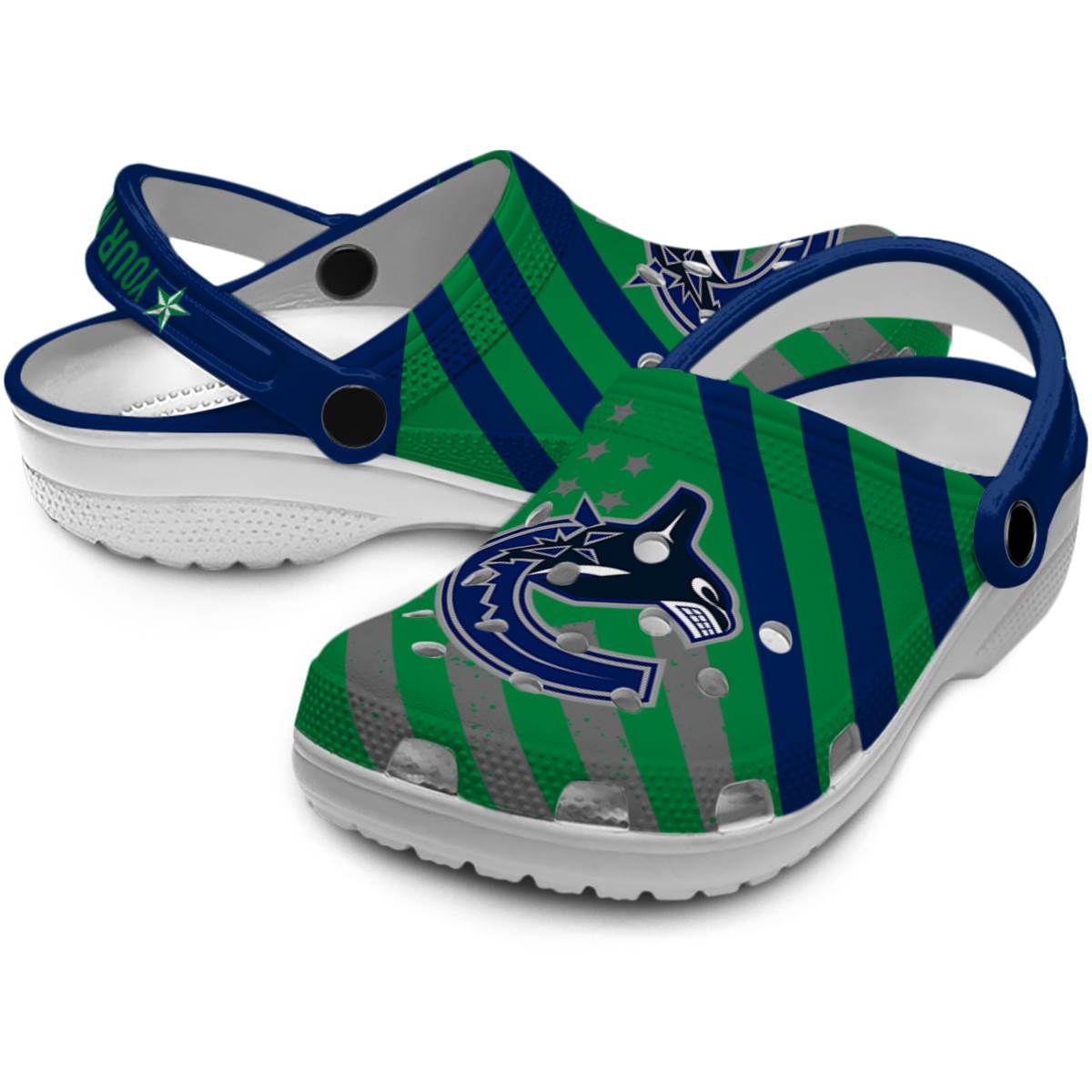 Merchidea Vancouver Canucks NHL Sport Crocs Crocband Clogs Shoes Comfortable For Men Women and Kids