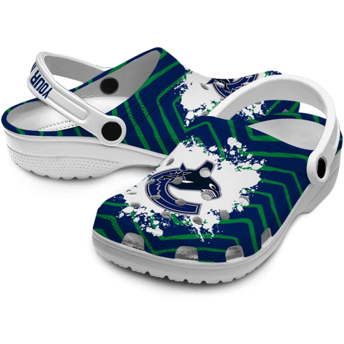 Merchidea Vancouver Canucks NHL Sport Crocs Crocband Clogs Shoes Comfortable For Men Women and Kids