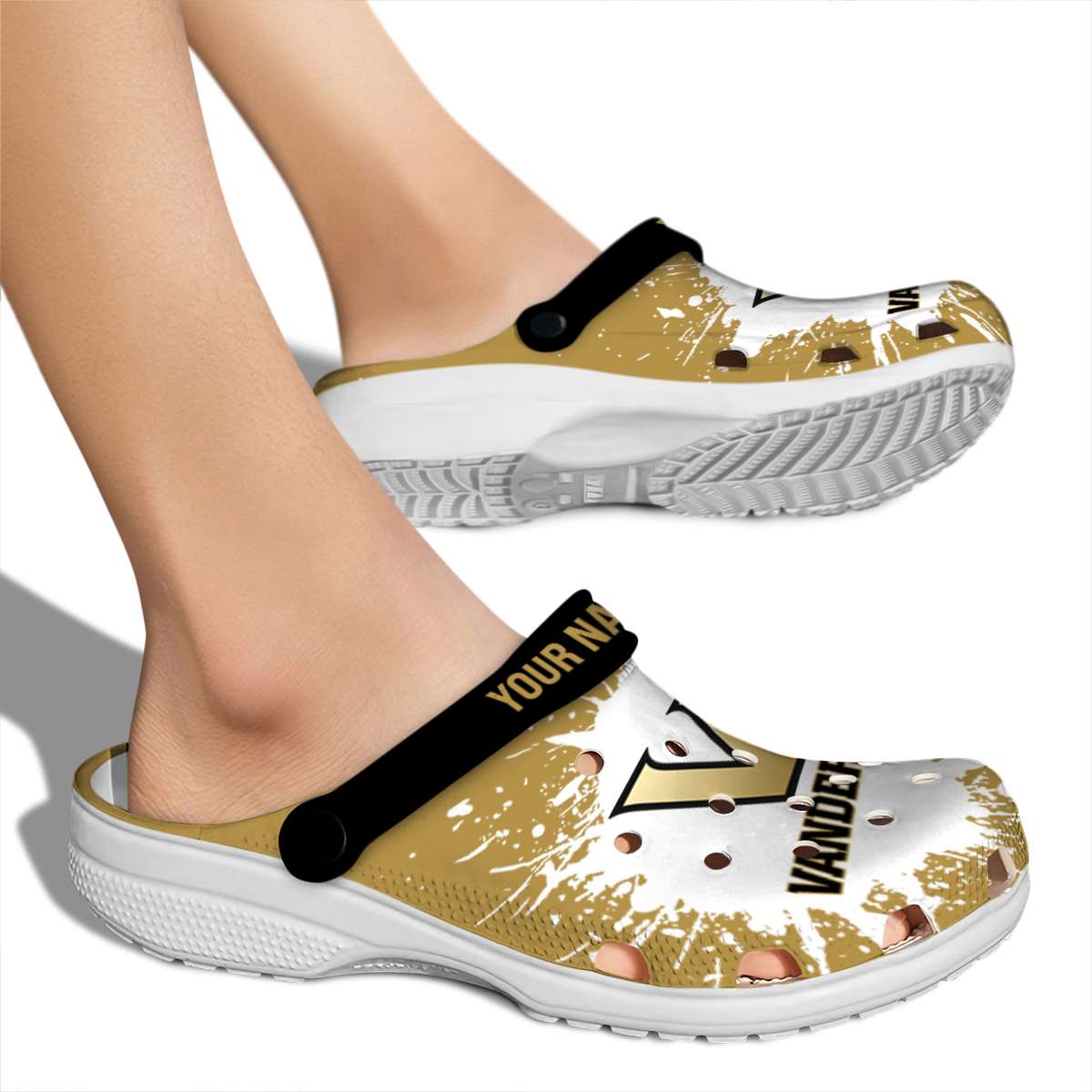 Merchidea Vanderbilt Commodores NCAA Sport Crocs Crocband Clogs Shoes Comfortable For Men Women and Kids