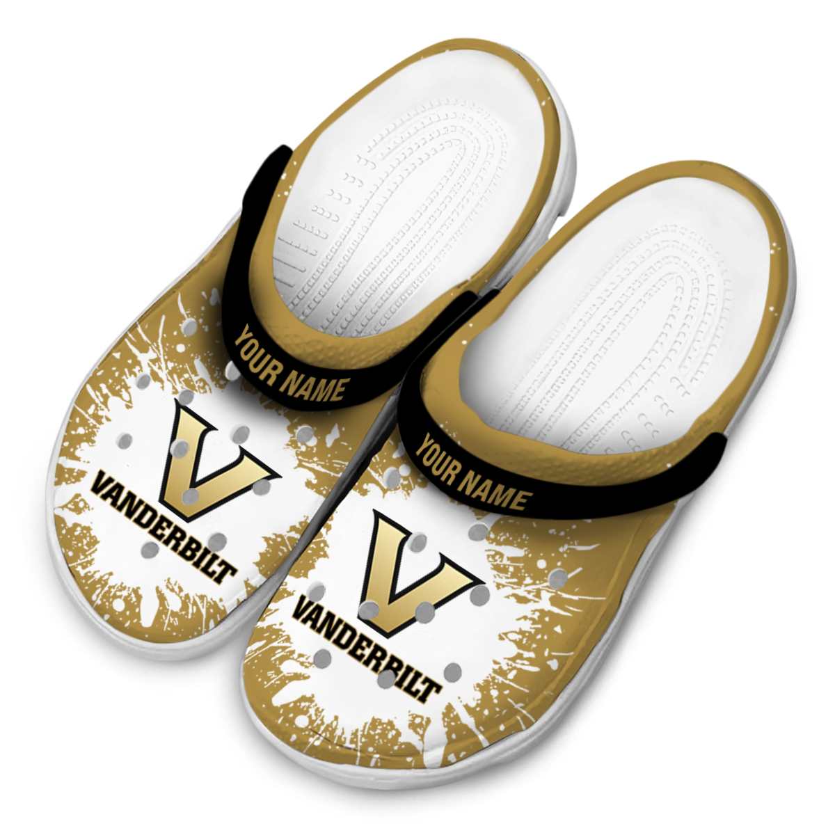 Merchidea Vanderbilt Commodores NCAA Sport Crocs Crocband Clogs Shoes Comfortable For Men Women and Kids