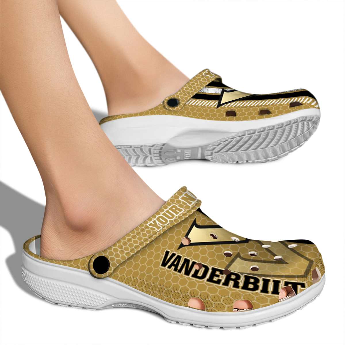 Merchidea Vanderbilt Commodores NCAA Sport Crocs Crocband Clogs Shoes Comfortable For Men Women and Kids