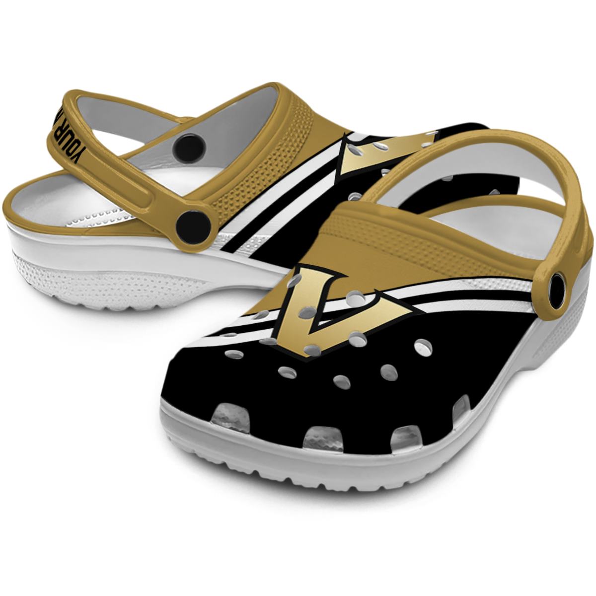 Merchidea Vanderbilt Commodores NCAA Sport Crocs Crocband Clogs Shoes Comfortable For Men Women and Kids