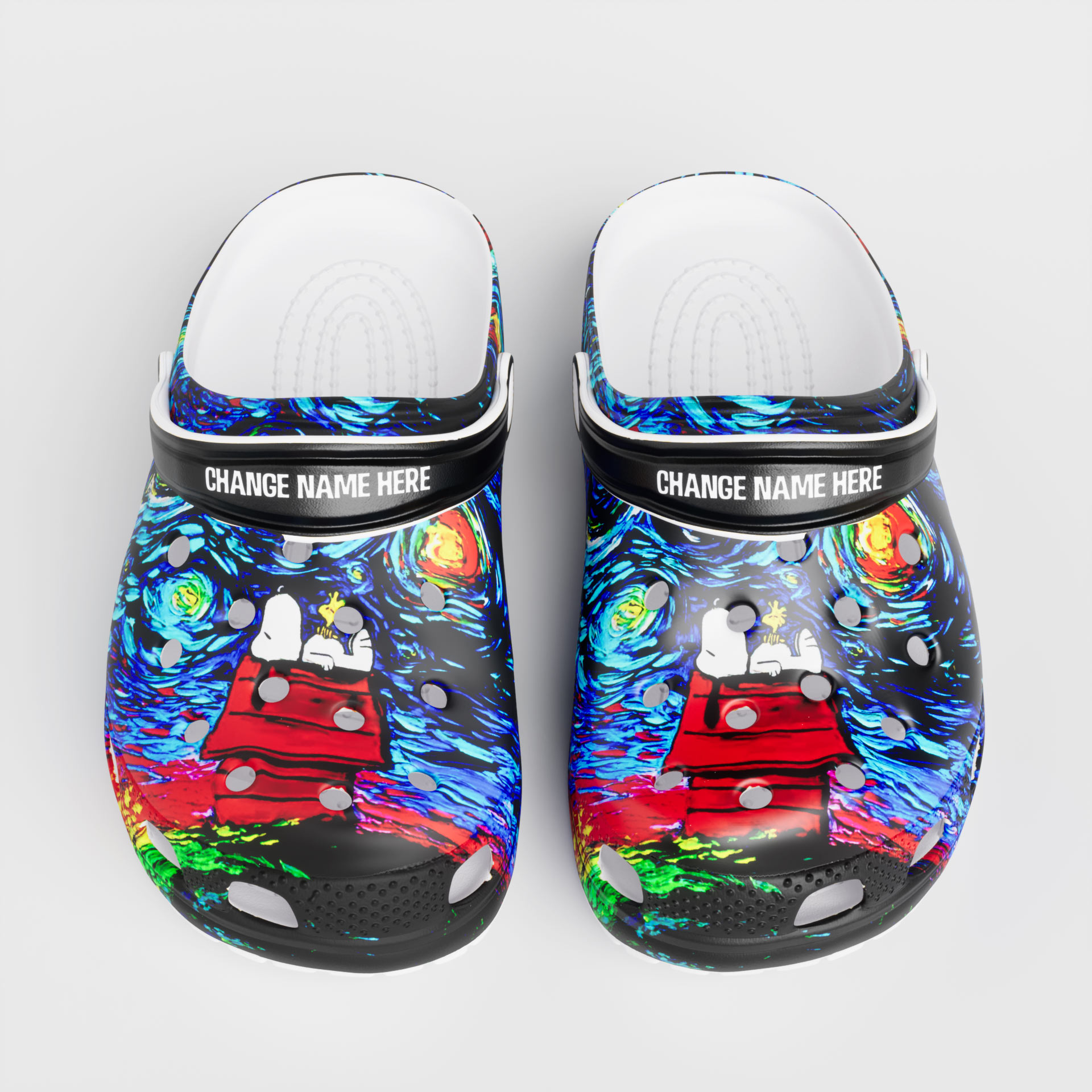 Merchidea Vangogh Personalized Snoopy Lovers Crocs 3D Clog Shoes
