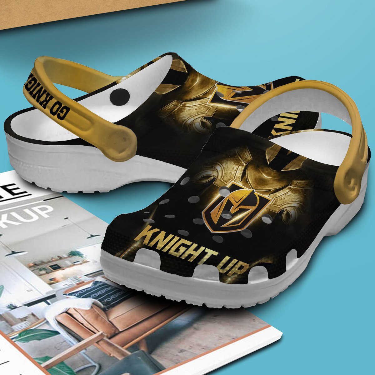 Merchidea Vegas Golden Knights NHL Sport Crocs Crocband Clogs Shoes Comfortable For Men Women and Kids