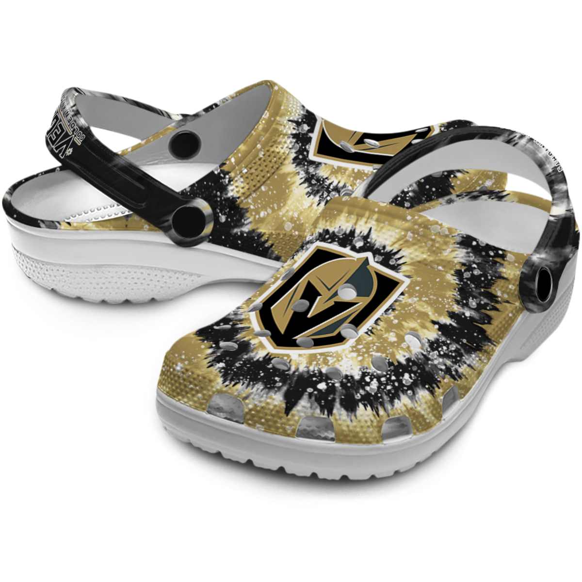Merchidea Vegas Golden Knights NHL Sport Crocs Crocband Clogs Shoes Comfortable For Men Women and Kids