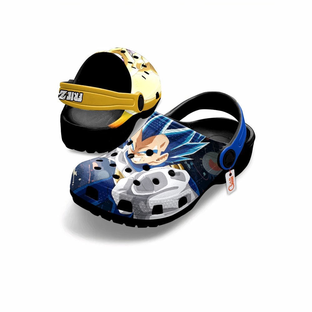 Merchidea Vegeta Blue vs Golden Frieza Dragon Ball Anime Crocs Crocband Clogs Shoes Comfortable For Men Women and Kids