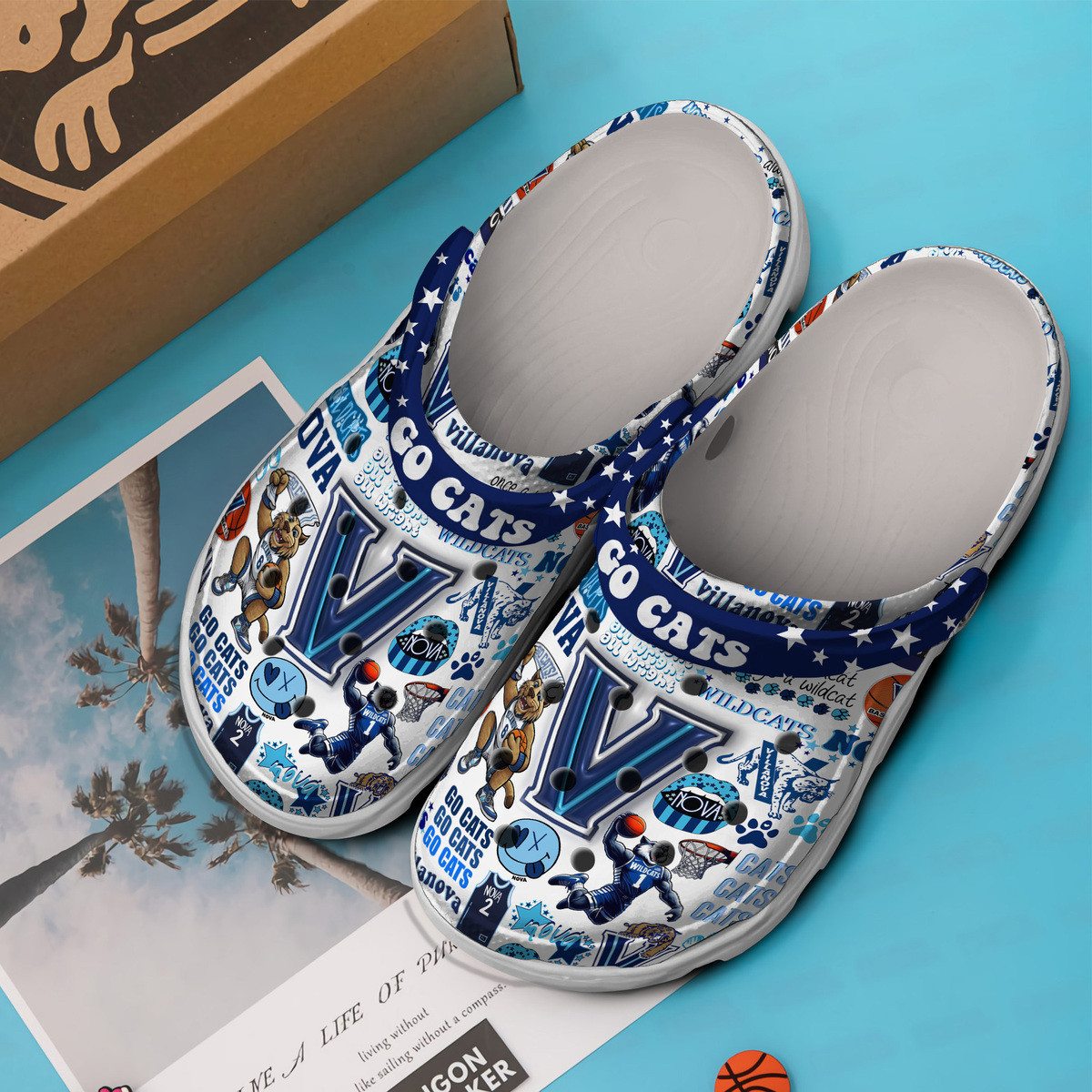 Merchidea Villanova Wildcats men's basketball NCAA Sport Crocs Crocband Clogs Shoes Comfortable For Men Women and Kids