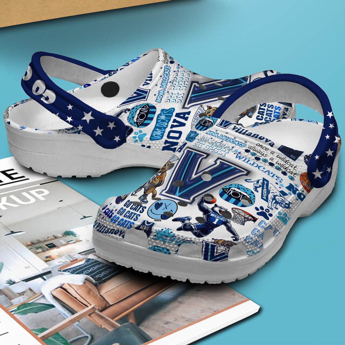 Merchidea Villanova Wildcats NCAA Sport Crocs Crocband Clogs Shoes Comfortable For Men Women and Kids