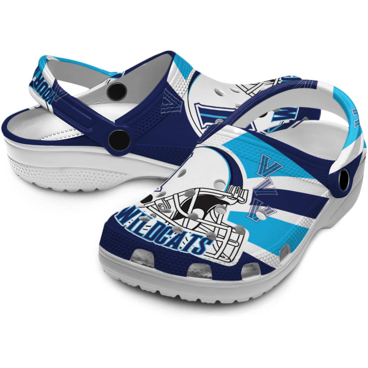 Merchidea Villanova Wildcats NCAA Sport Crocs Crocband Clogs Shoes Comfortable For Men Women and Kids