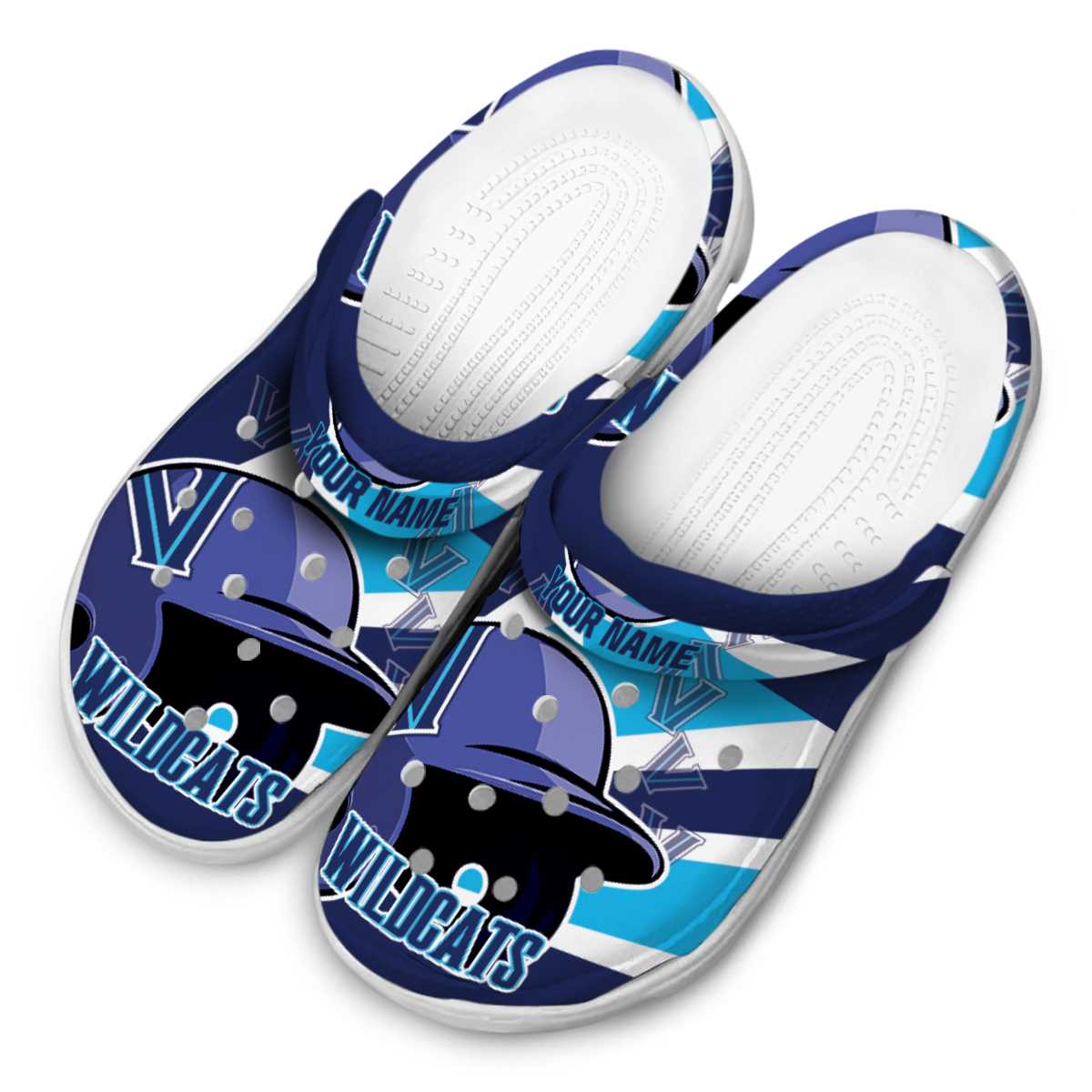 Merchidea Villanova Wildcats NCAA Sport Crocs Crocband Clogs Shoes Comfortable For Men Women and Kids
