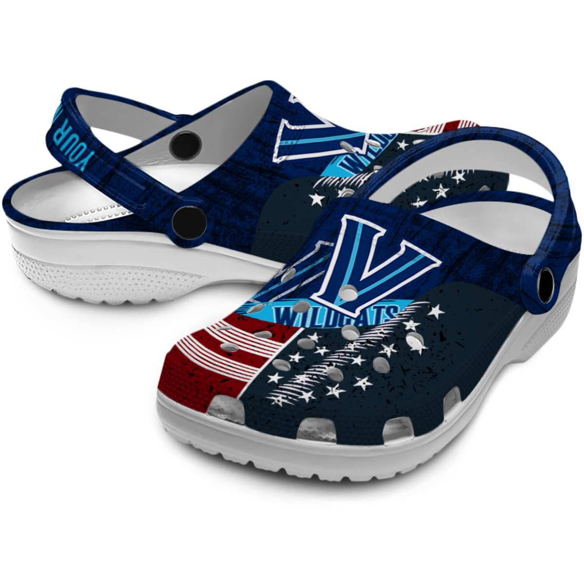 Merchidea Villanova Wildcats NCAA Sport Crocs Crocband Clogs Shoes Comfortable For Men Women and Kids