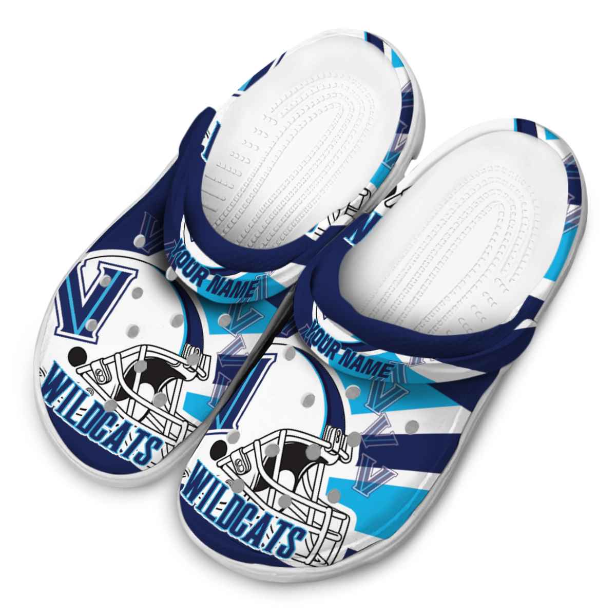 Merchidea Villanova Wildcats NCAA Sport Crocs Crocband Clogs Shoes Comfortable For Men Women and Kids