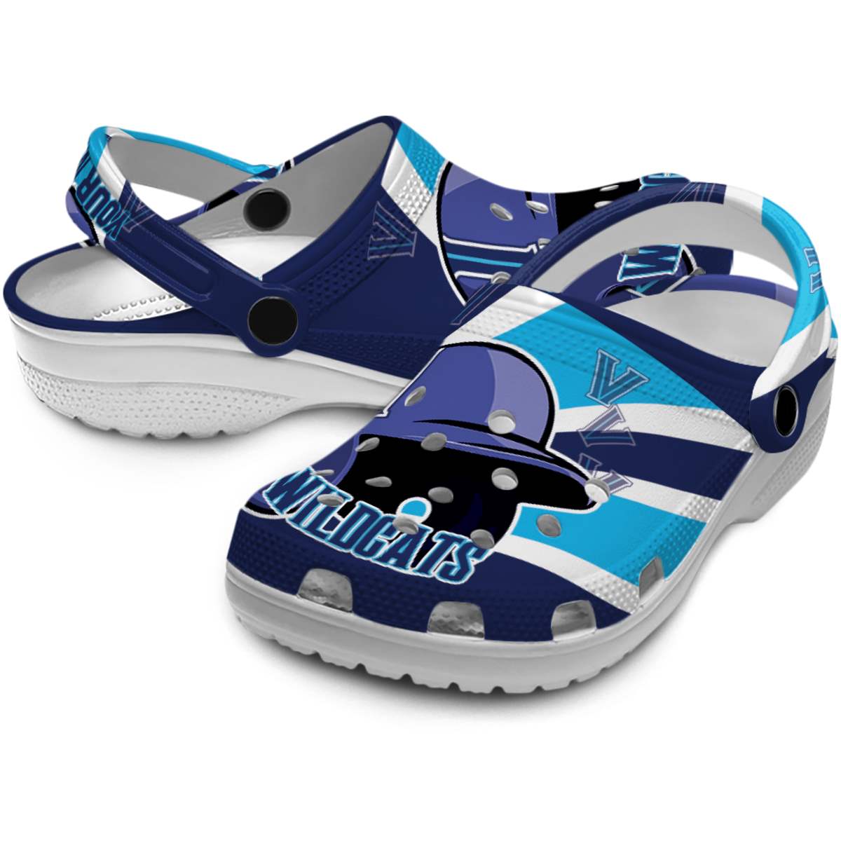 Merchidea Villanova Wildcats NCAA Sport Crocs Crocband Clogs Shoes Comfortable For Men Women and Kids